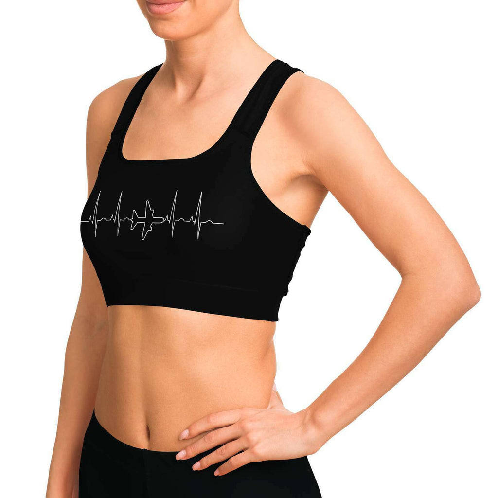 Airplane Heartbeat Sports Bra