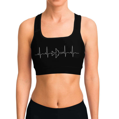 Airplane Heartbeat Sports Bra