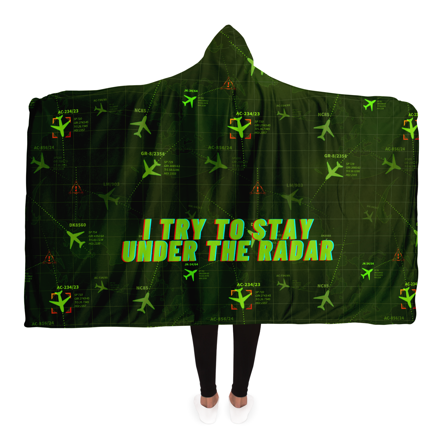 Radar Screen Comfy Hooded Blanket