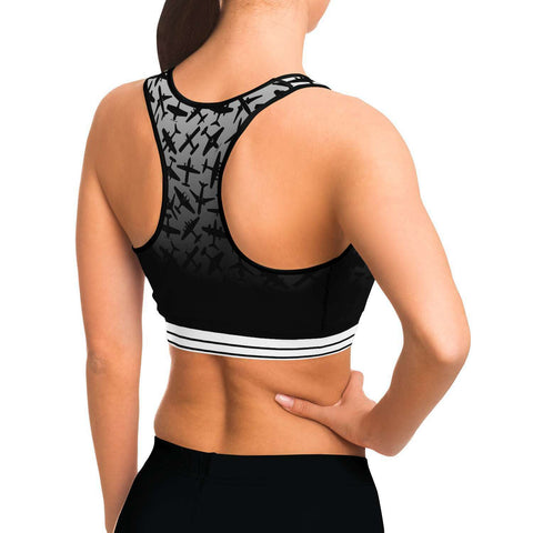 Airplane Silhouette Sports Bra