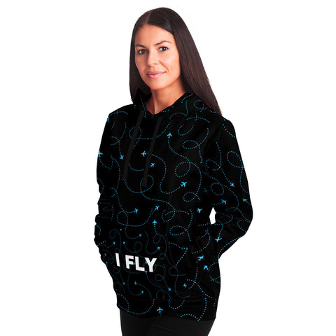 Blue Airplane Web Athletic Hoodie