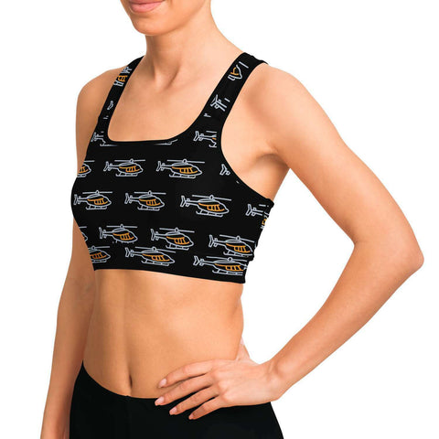 Helicopter Love Sports Bra