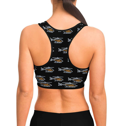 Helicopter Love Sports Bra