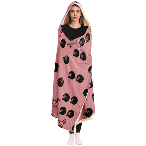 Travel Lover Polka Comfy Hooded Blanket