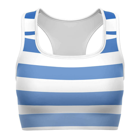 Blue Stripes Sports Bra