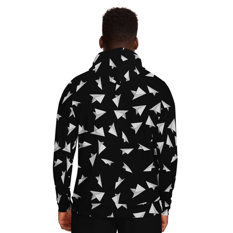 Paper Plane Pattern Athletic Hoodie