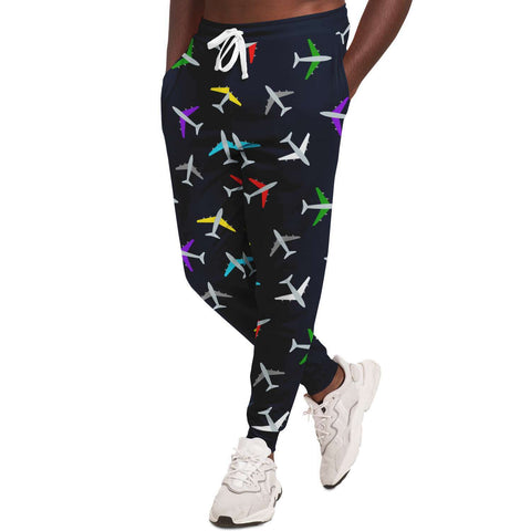 Colorful Airplane Pattern Athletic Jogger