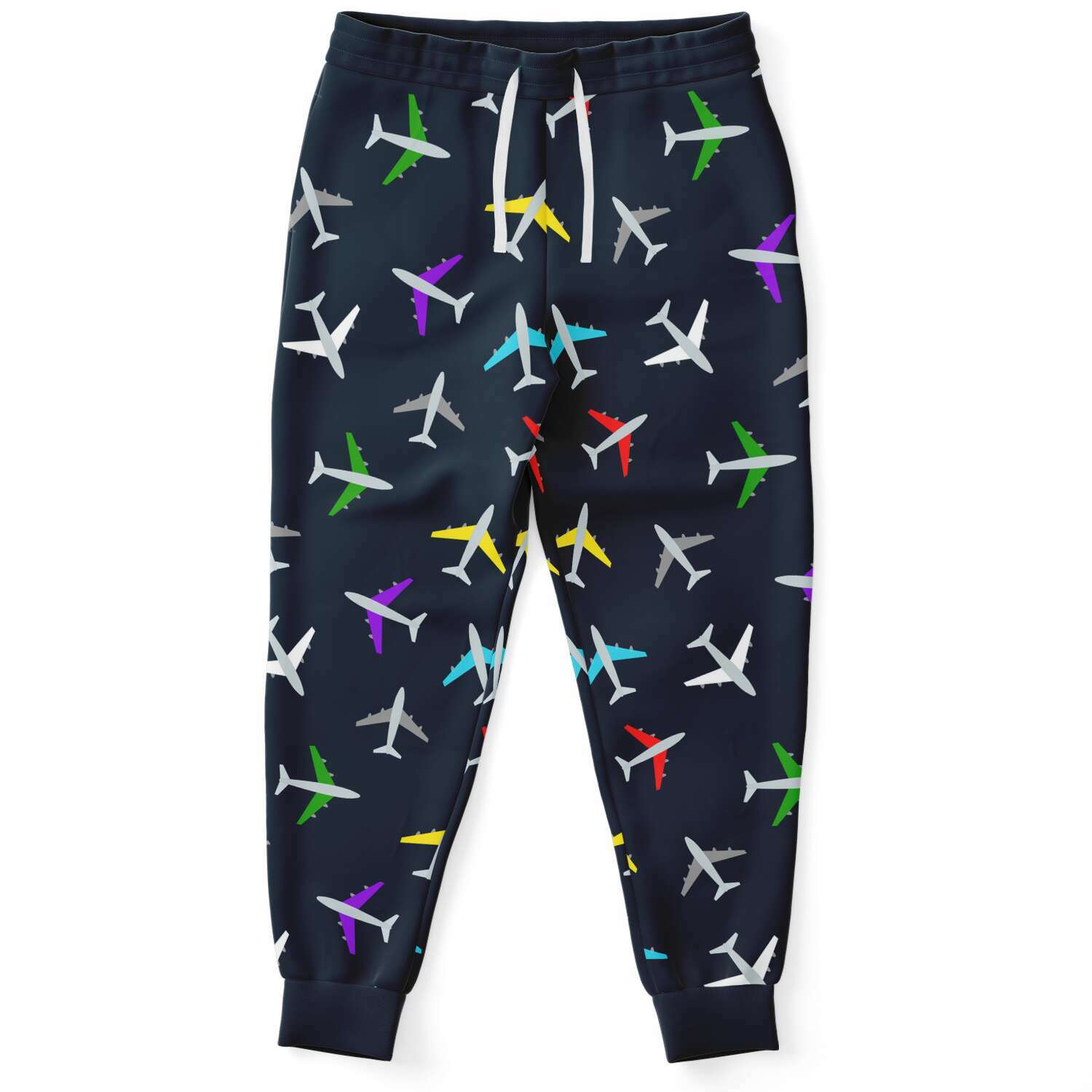 Colorful Airplane Pattern Athletic Jogger