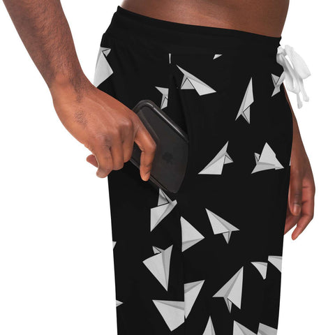 Paper Plane Pattern Athletic Jogger