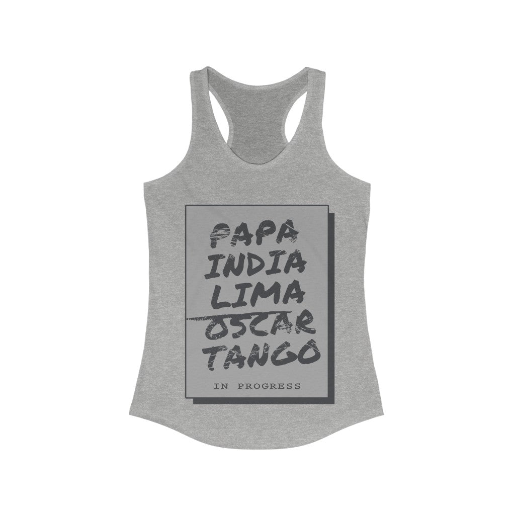 Pilot In Progress (Phonetics)- Women's Racerback Tank