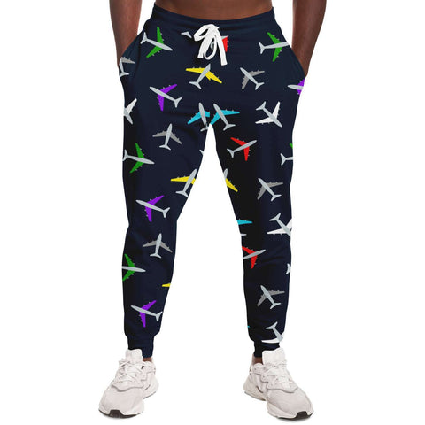 Colorful Airplane Pattern Athletic Jogger