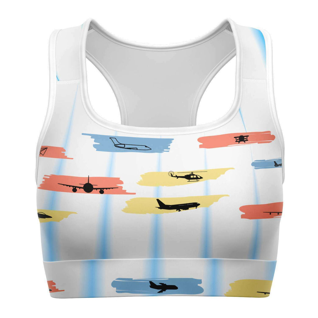 Airplane Zebra Sports Bra