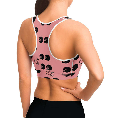 Travel Lover Polka Sports Bra