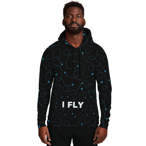 Blue Airplane Web Athletic Hoodie