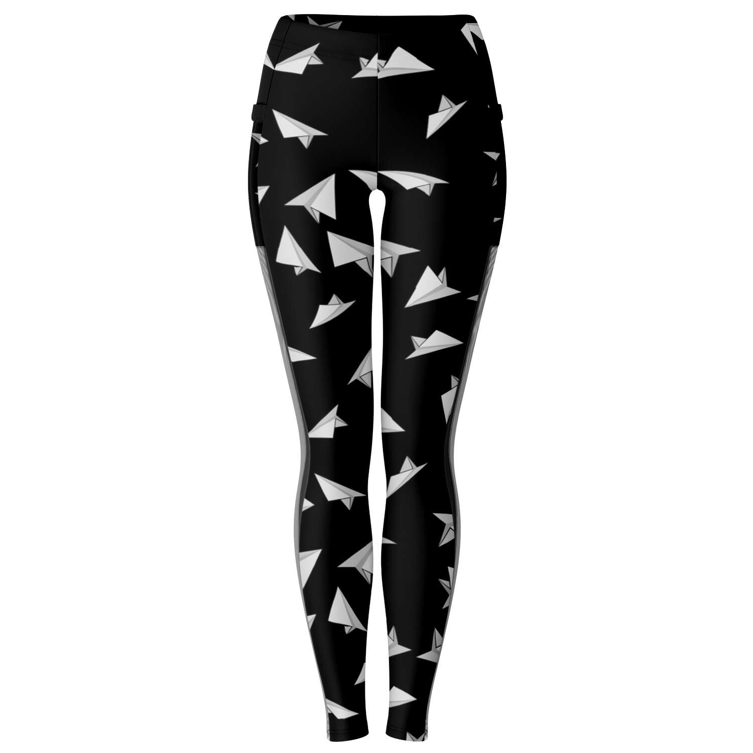 Paper Plane Pattern Mesh Pocket Legging