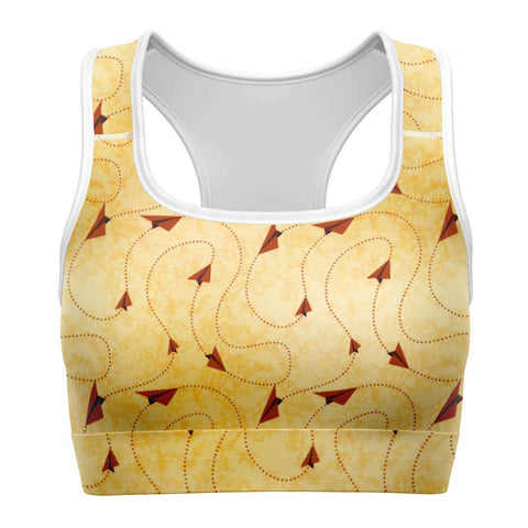 Paper Plane Routes Sports Bra