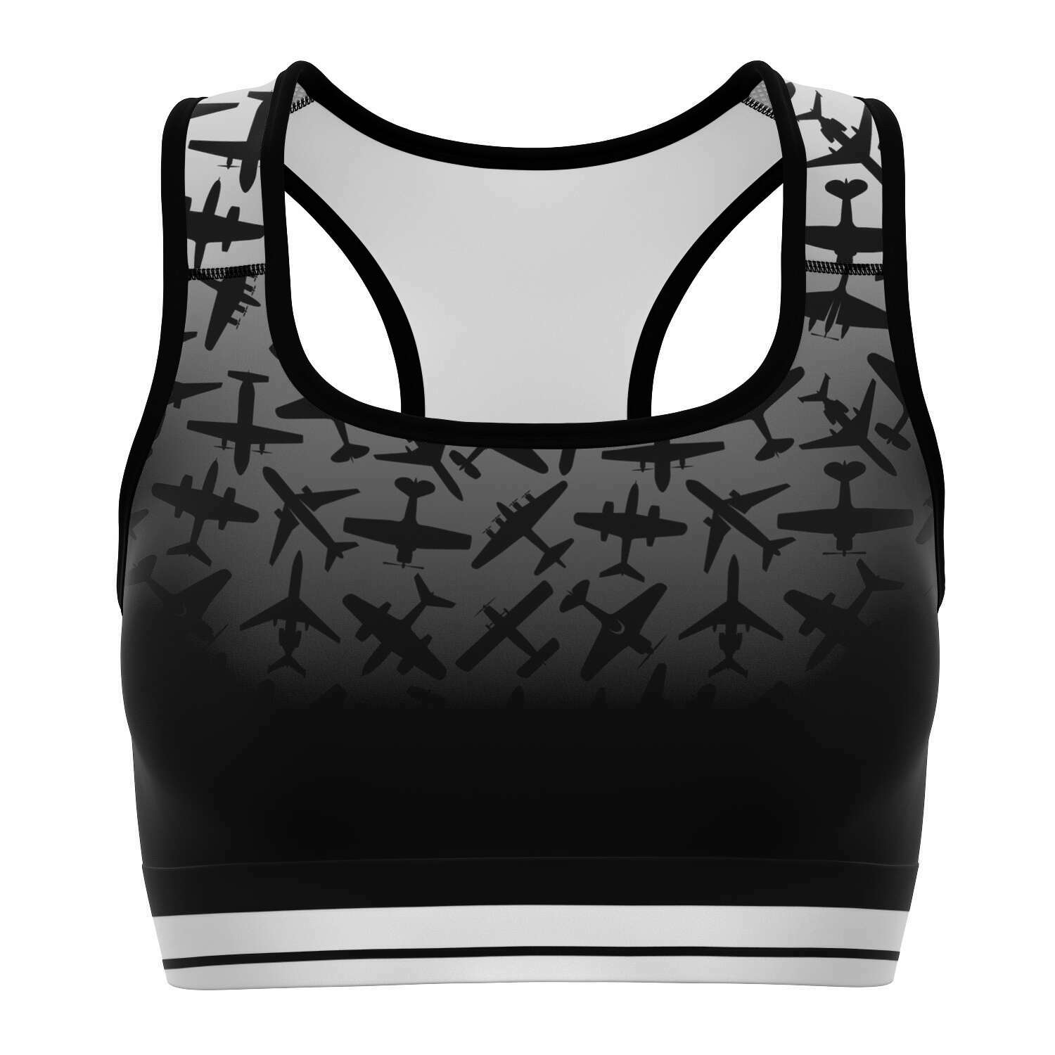 Airplane Silhouette Sports Bra