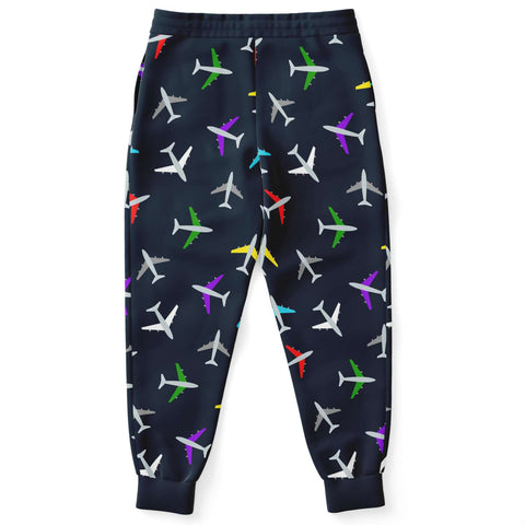 Colorful Airplane Pattern Athletic Jogger