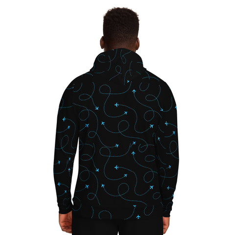 Blue Airplane Web Athletic Hoodie