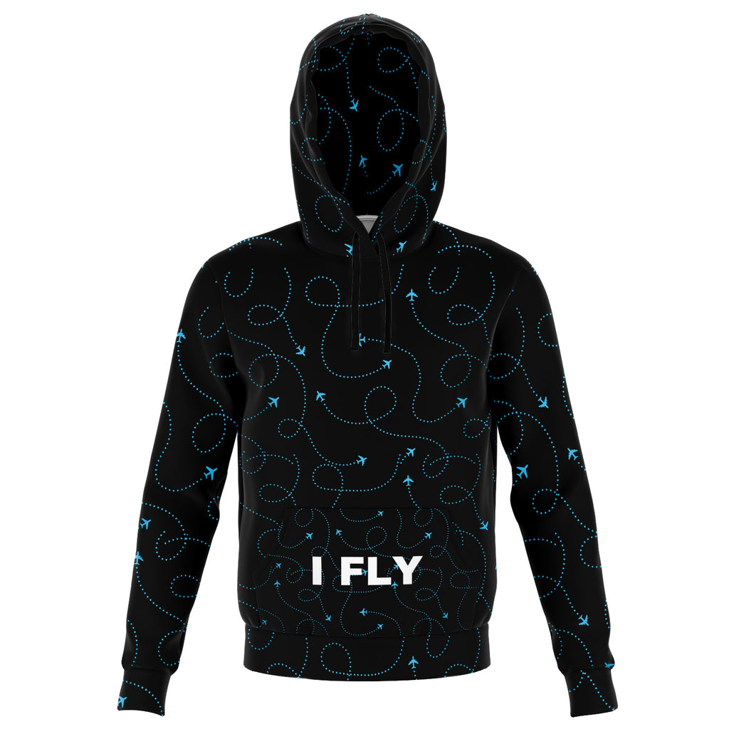 Blue Airplane Web Athletic Hoodie