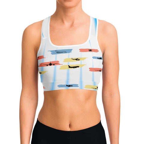 Airplane Zebra Sports Bra