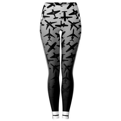 Airplane Silhouette Mesh Pocket Legging