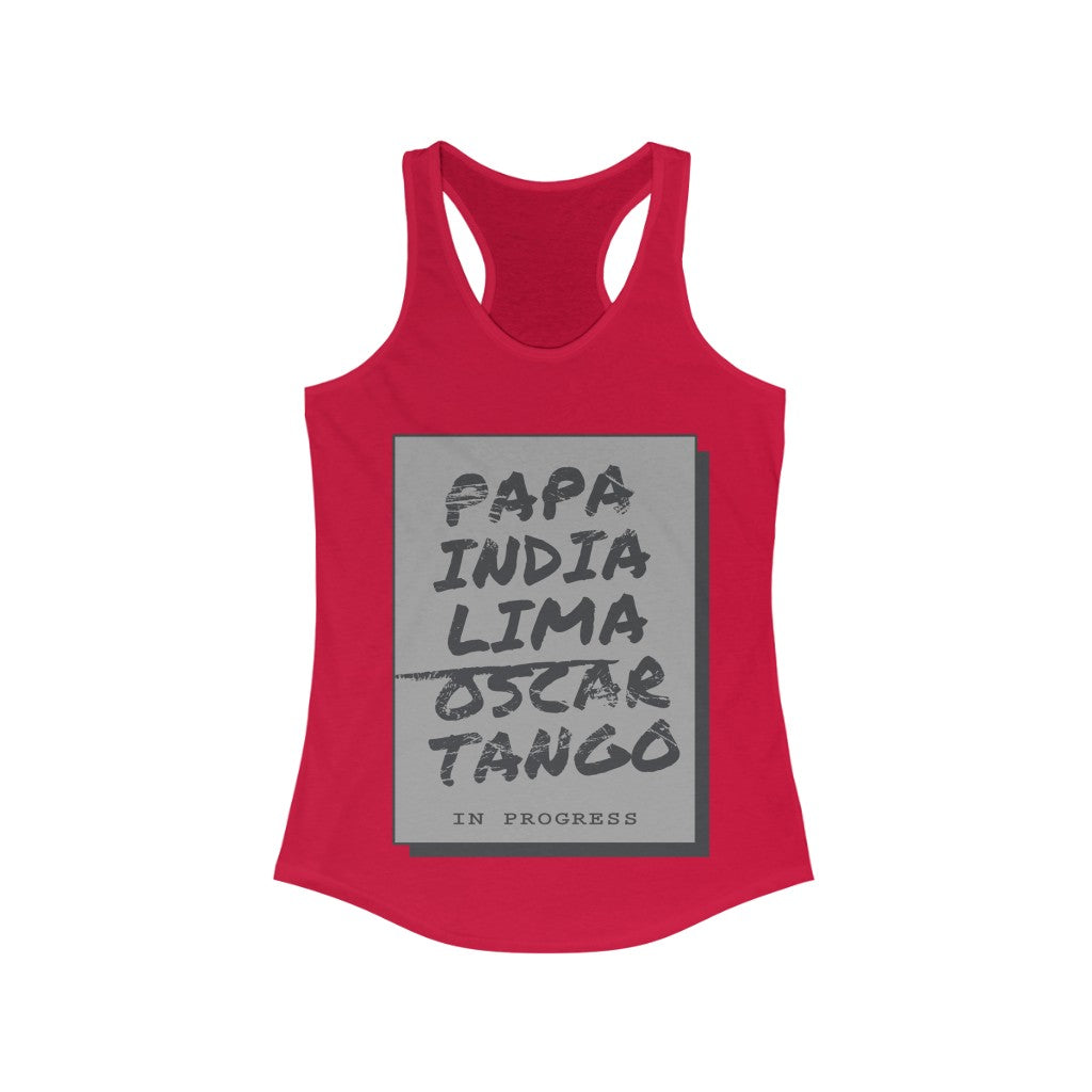 Pilot In Progress (Phonetics)- Women's Racerback Tank