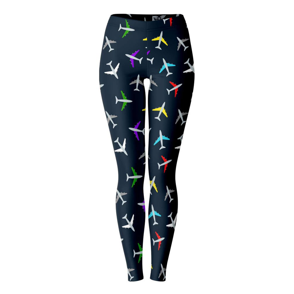 Colorful Airplane Pattern Legging