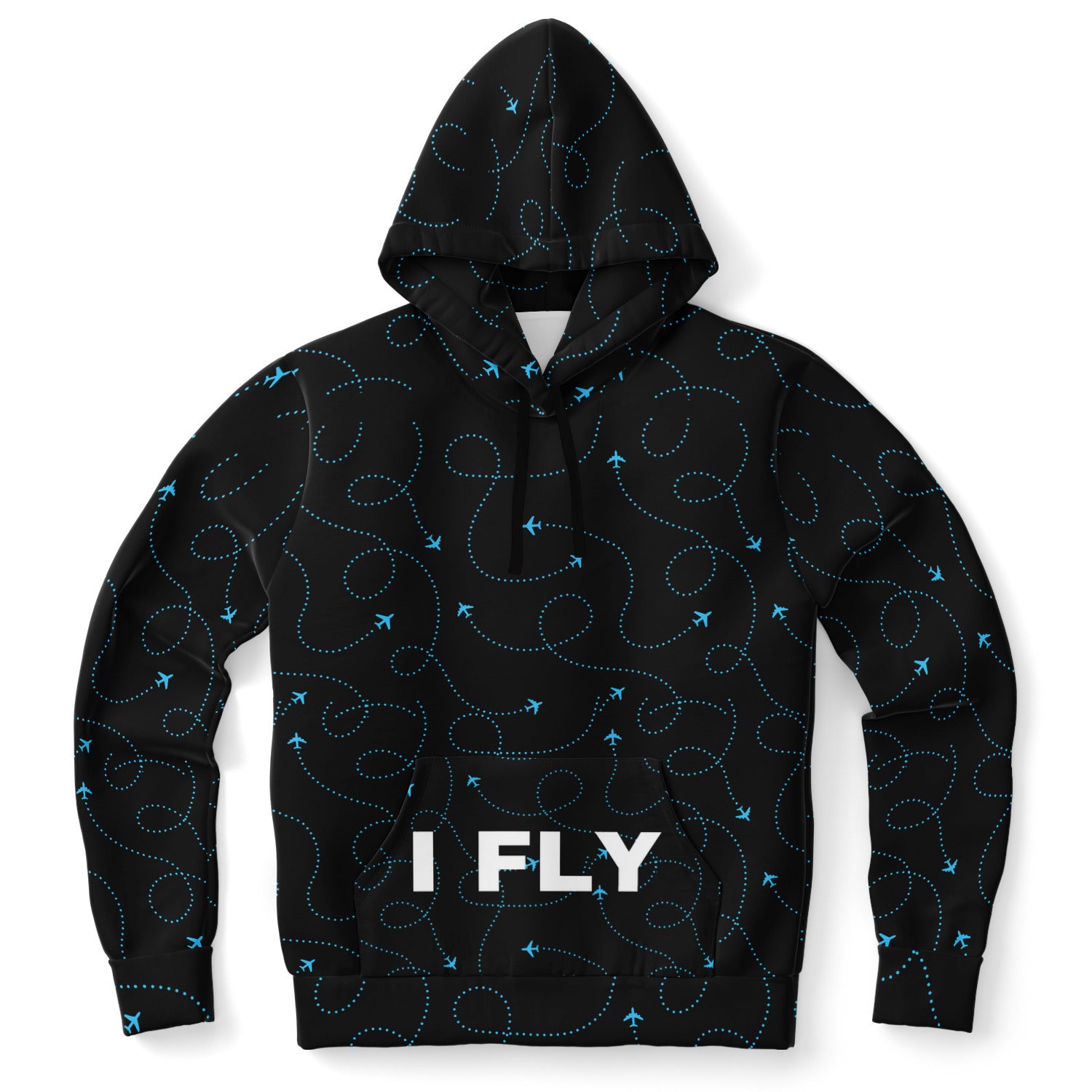 Blue Airplane Web Athletic Hoodie