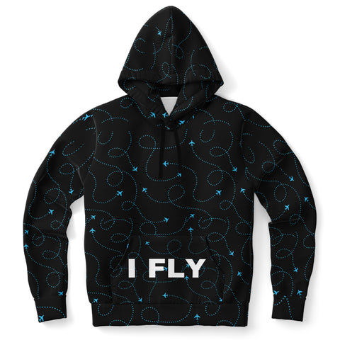 Blue Airplane Web Athletic Hoodie