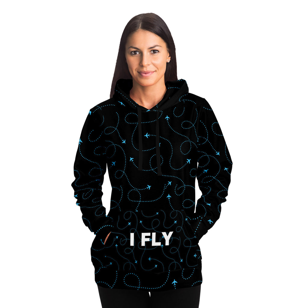 Blue Airplane Web Athletic Hoodie