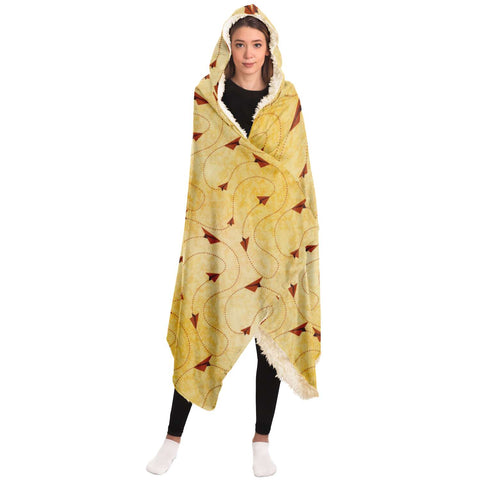 Paper Plane Routes Comfy Hooded Blanket