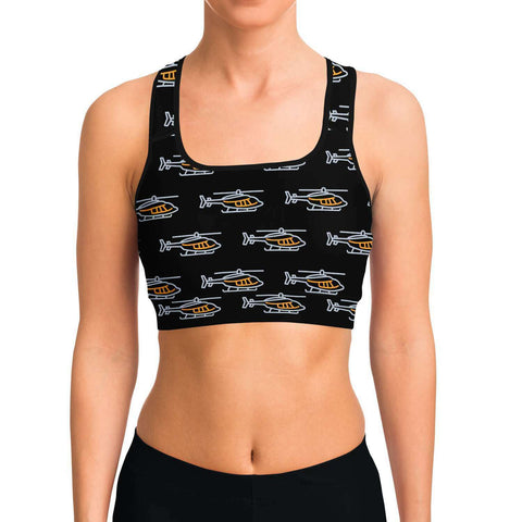 Helicopter Love Sports Bra