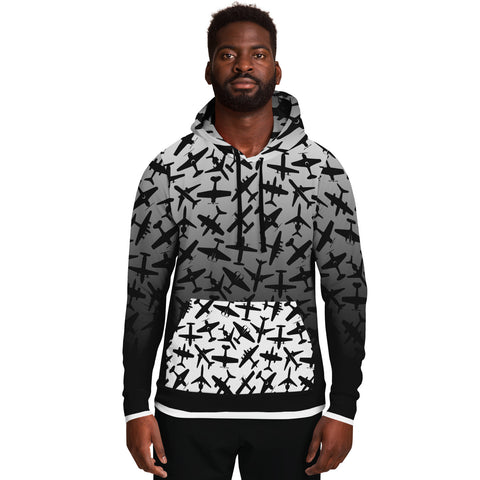 Airplane Silhouette Athletic Hoodie