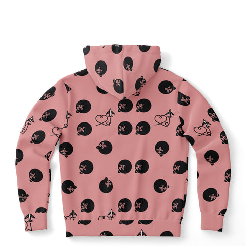 Travel Lover Polka Athletic Hoodie