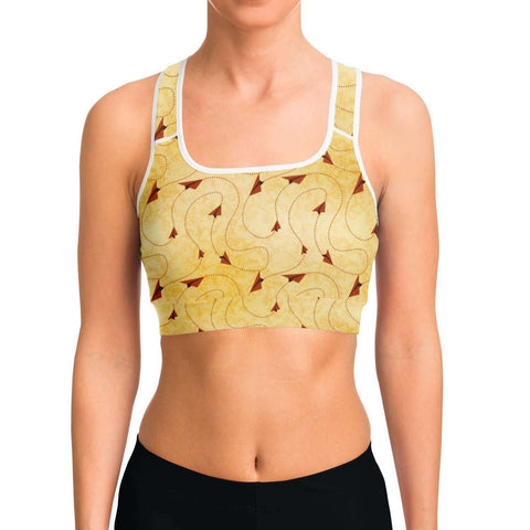 Paper Plane Routes Sports Bra