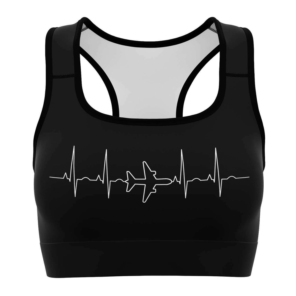 Airplane Heartbeat Sports Bra