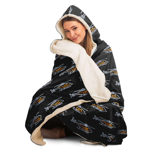 Helicopter Love Comfy Hooded Blanket