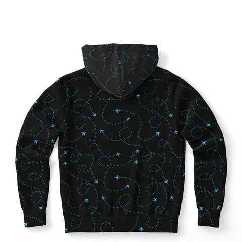 Blue Airplane Web Athletic Hoodie