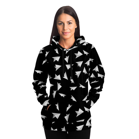 Paper Plane Pattern Athletic Hoodie