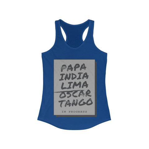 Pilot In Progress (Phonetics)- Women's Racerback Tank