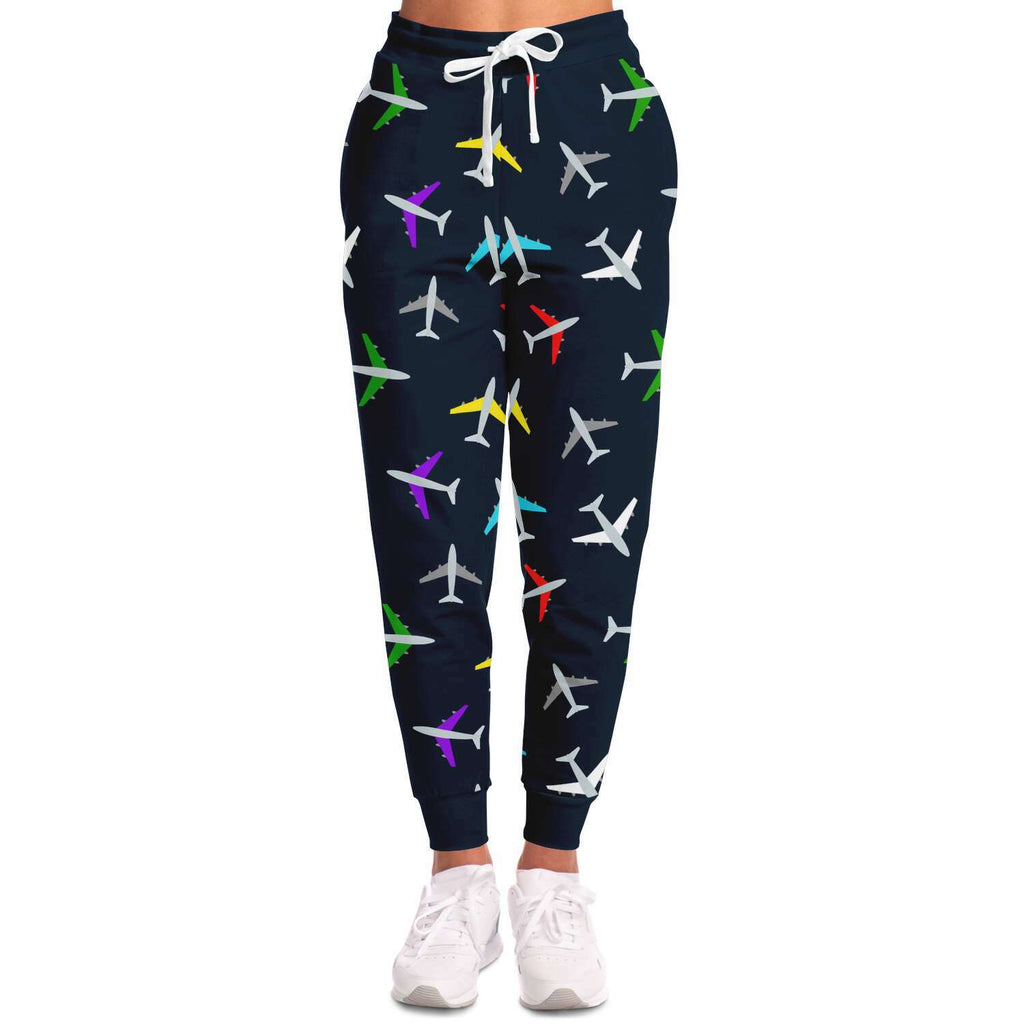 Colorful Airplane Pattern Athletic Jogger