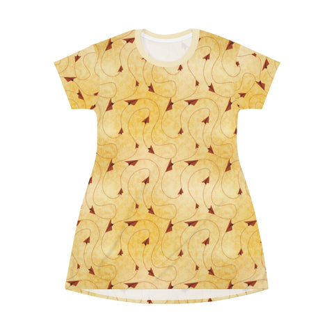 Paper Plane Routes T-Shirt Dress