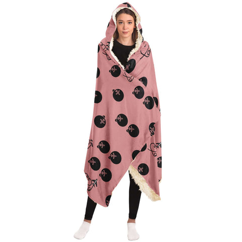 Travel Lover Polka Comfy Hooded Blanket