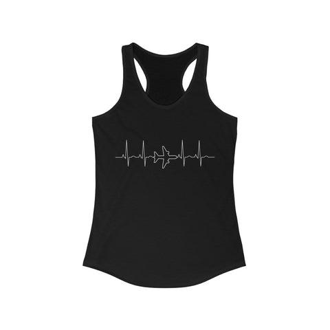 Airplane Heartbeat- Women's Racerback Tank