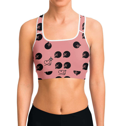 Travel Lover Polka Sports Bra