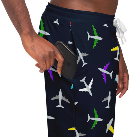 Colorful Airplane Pattern Athletic Jogger