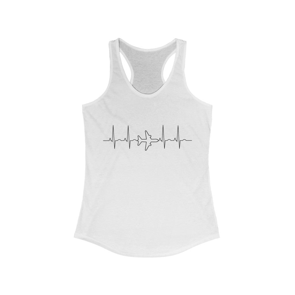 Airplane Heartbeat- Women's Racerback Tank